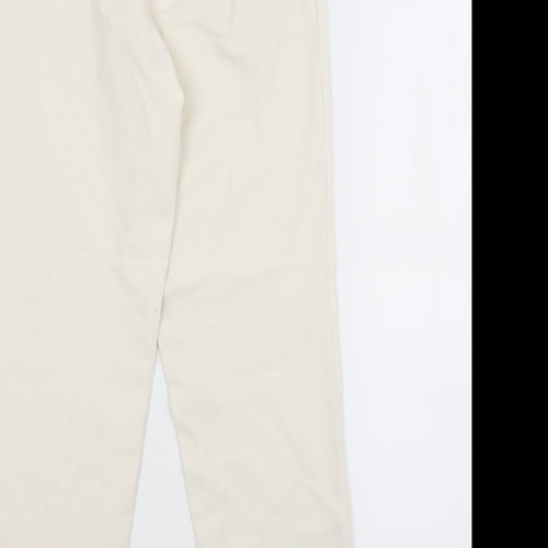 PRETTYLITTLETHING Womens White  Polyester Trousers  Size 4 L26 in Regular