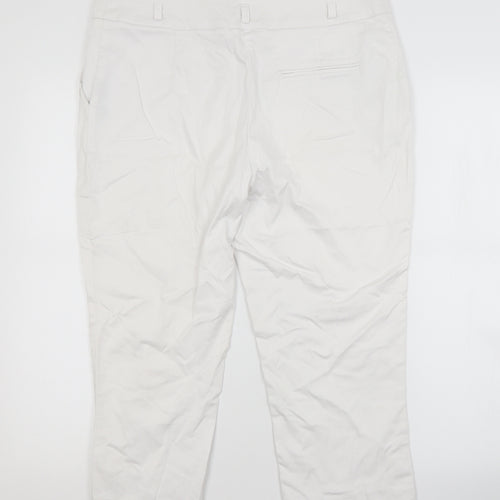 M&CO. Womens White  Polyurethane Trousers  Size 14 L20 in Regular