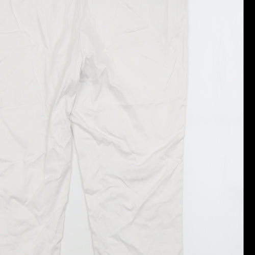 M&CO. Womens White  Polyurethane Trousers  Size 14 L20 in Regular
