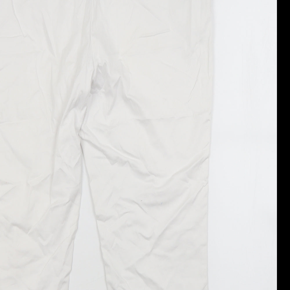 M&CO. Womens White  Polyurethane Trousers  Size 14 L20 in Regular