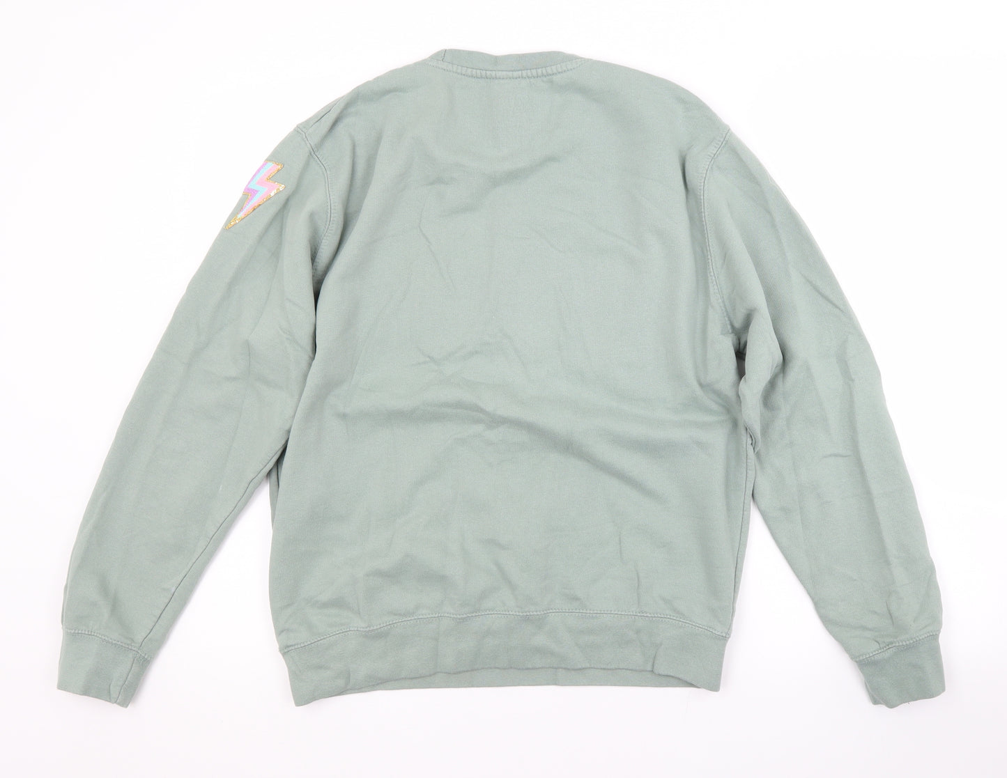 Preworn Womens Green  Cotton Pullover Sweatshirt