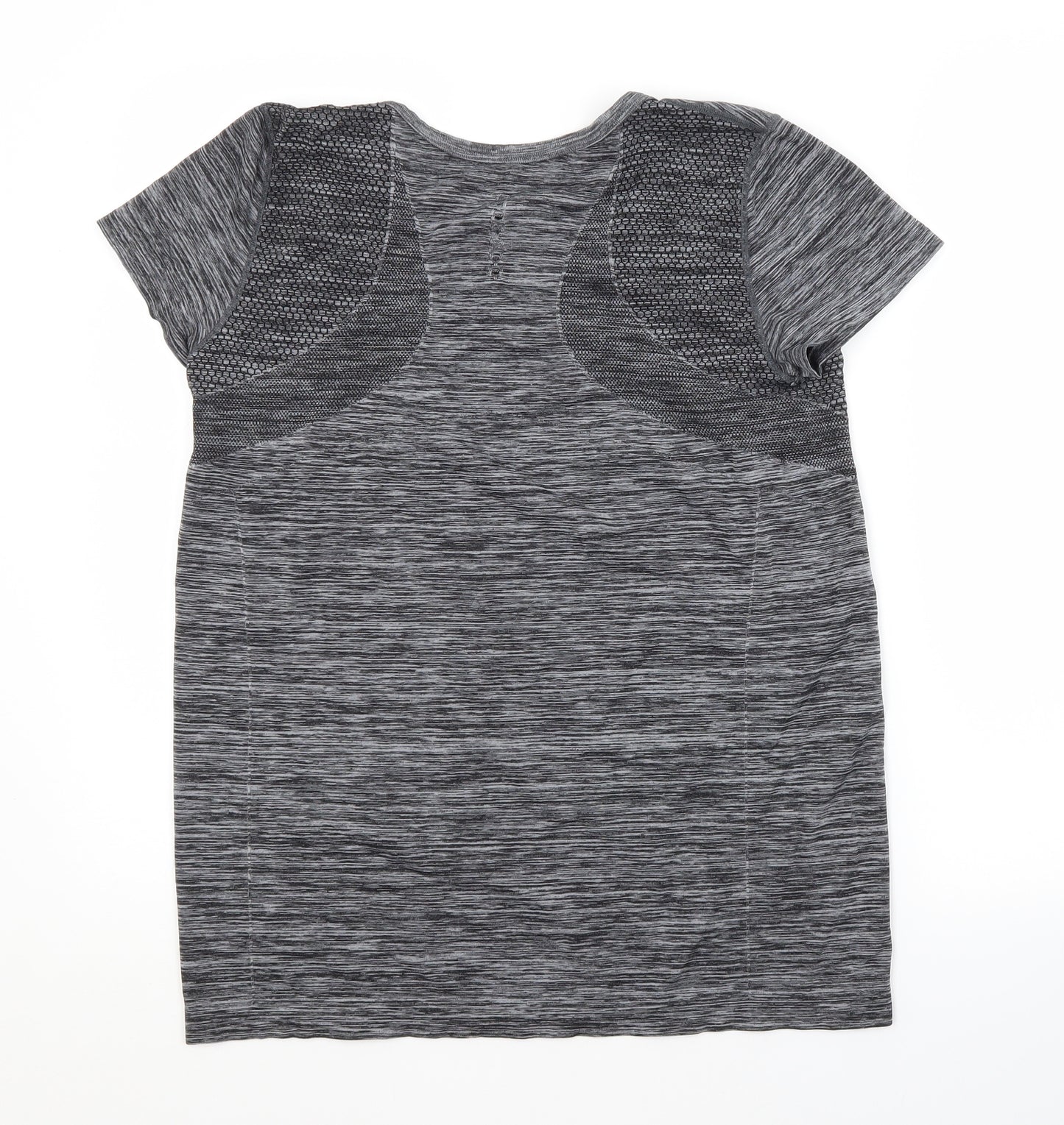 Preworn Mens Grey  Nylon Basic T-Shirt Size L Scoop Neck