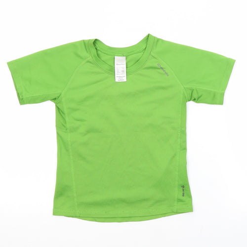 Quechua Boys Green  Polyester Basic Casual Size 5-6 Years Crew Neck