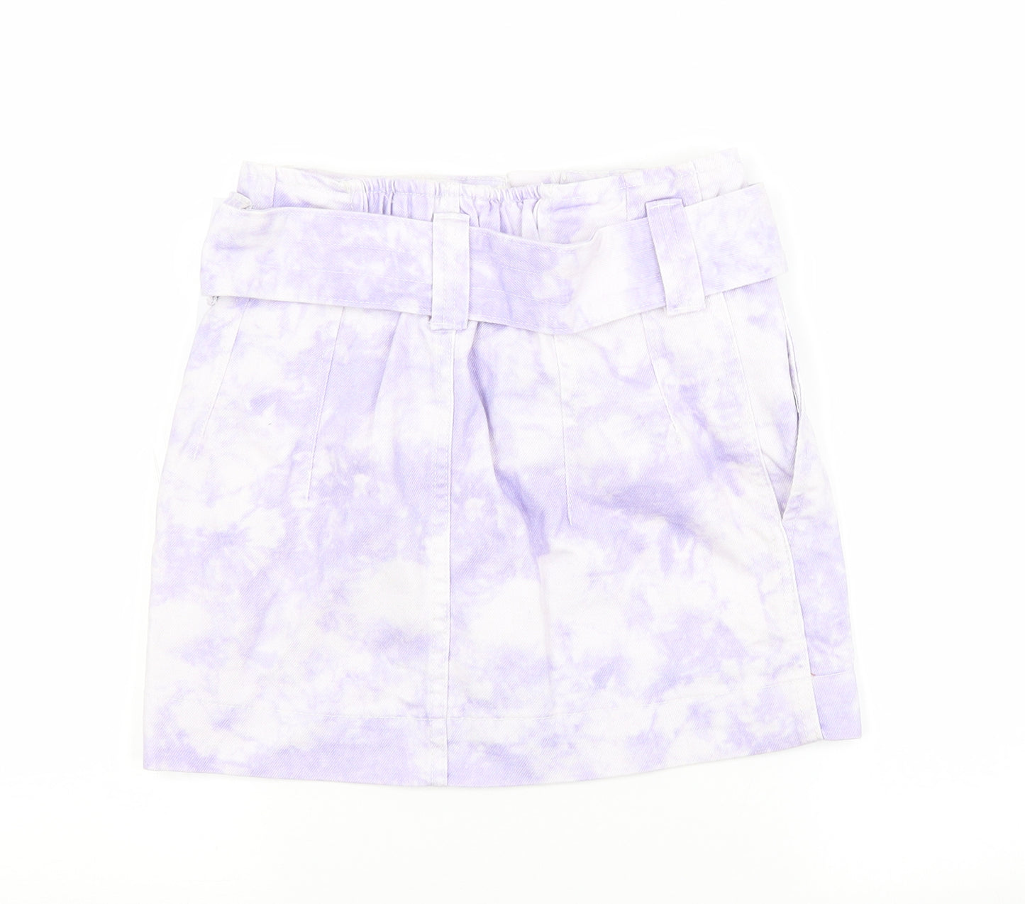 Bershka Womens Purple  Cotton Straight & Pencil Skirt Size 6
