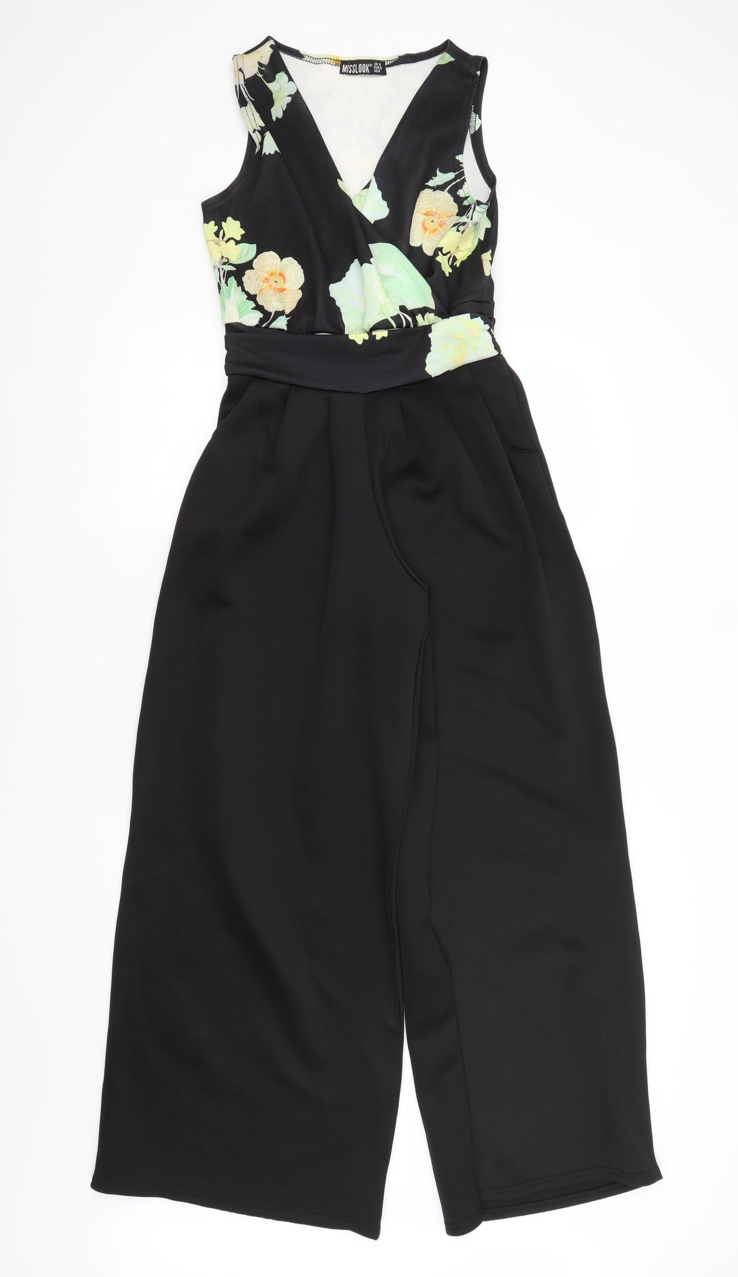 MissLook Womens Black Flecked Polyester Jumpsuit One-Piece Size 10