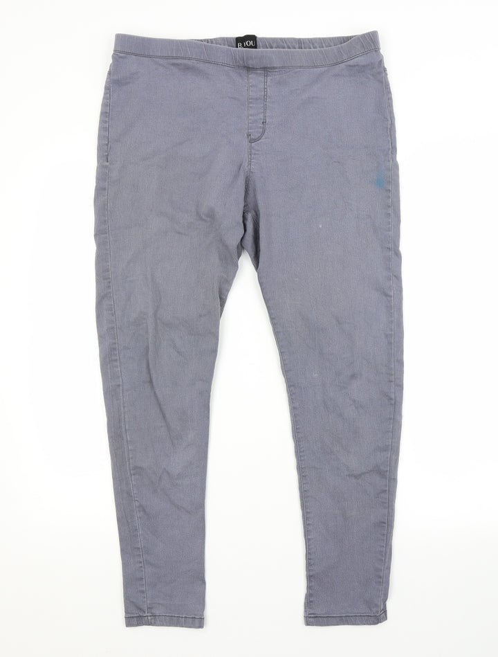 Preworn Womens Blue Cotton Jegging Jeans Size 14 L26 in Regular