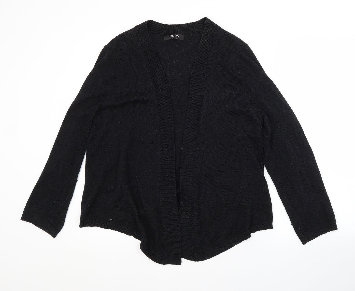 George Womens Black V-Neck  Cotton Cardigan Jumper Size 16