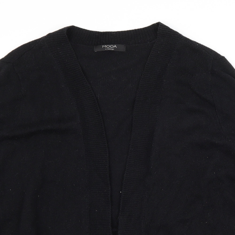 George Womens Black V-Neck  Cotton Cardigan Jumper Size 16