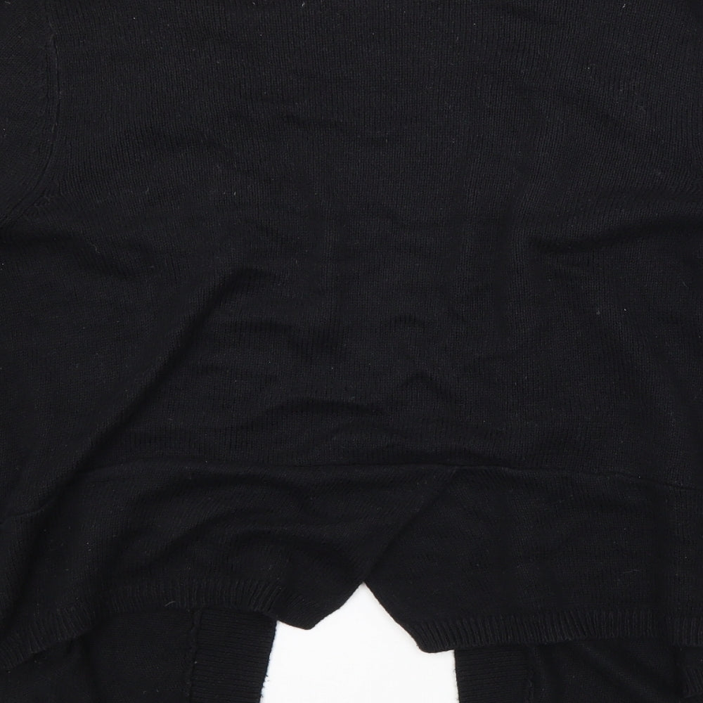 George Womens Black V-Neck  Cotton Cardigan Jumper Size 16