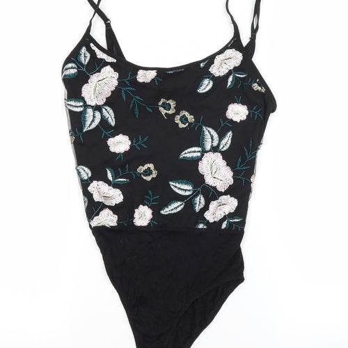 New Look Womens Black Flecked Polyester Unitard One-Piece Size 6
