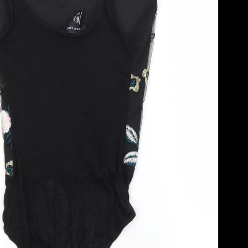 New Look Womens Black Flecked Polyester Unitard One-Piece Size 6