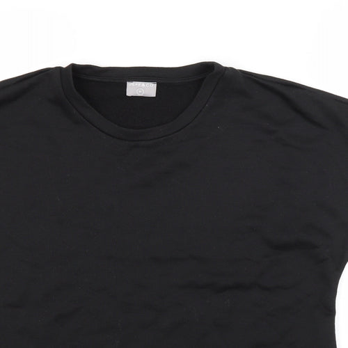 JEFF & CO Womens Black  Polyester Basic T-Shirt Size 10 Crew Neck