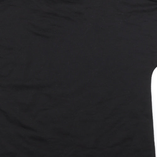 JEFF & CO Womens Black  Polyester Basic T-Shirt Size 10 Crew Neck