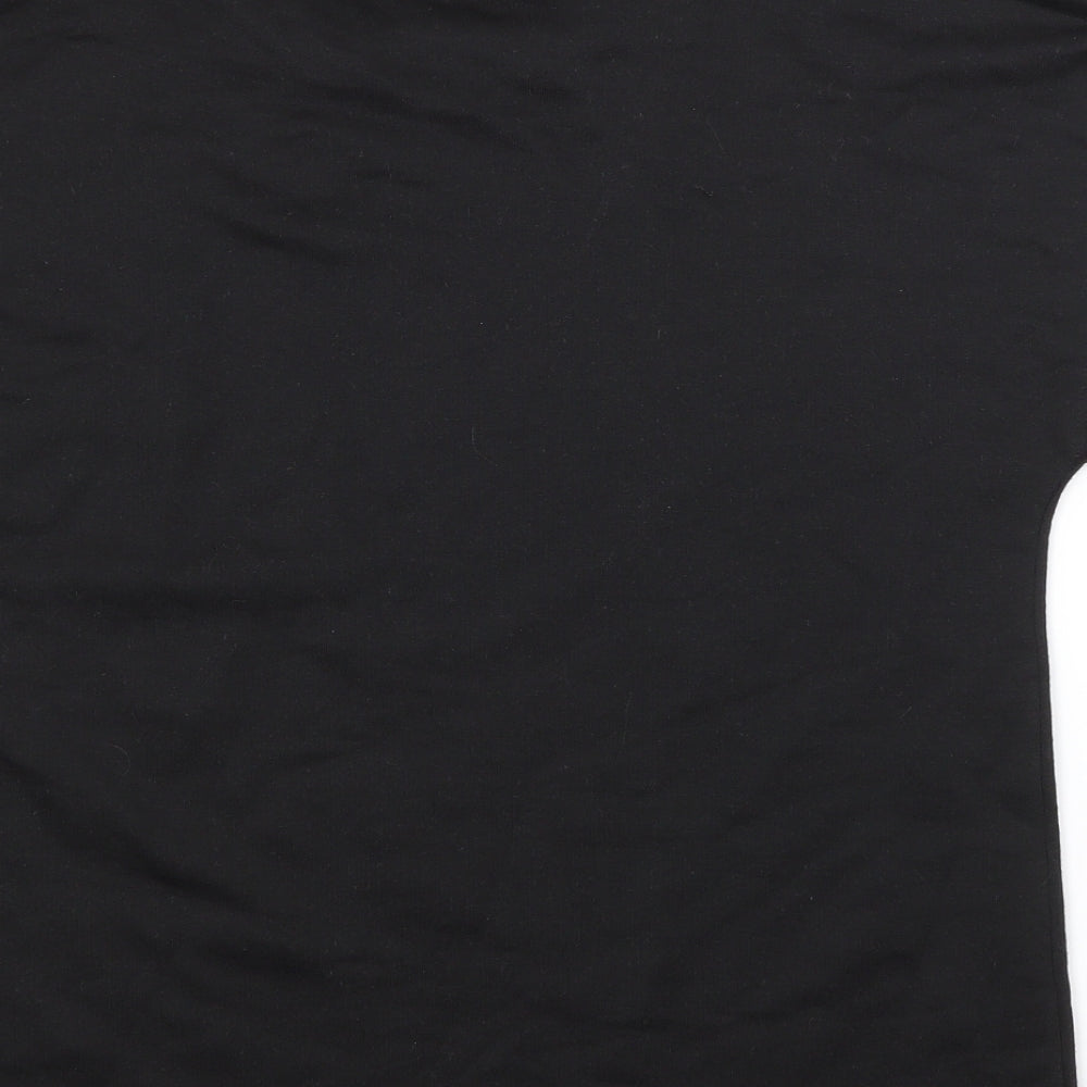 JEFF & CO Womens Black  Polyester Basic T-Shirt Size 10 Crew Neck