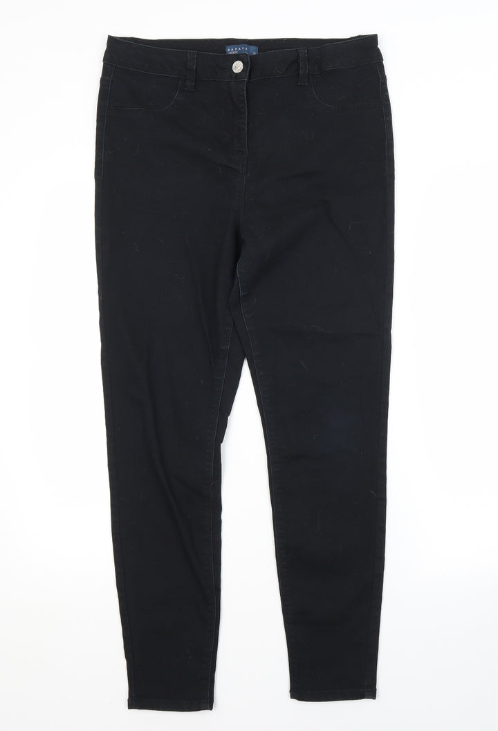 Papaya Womens Blue  Cotton Skinny Jeans Size 12 L20 in Regular
