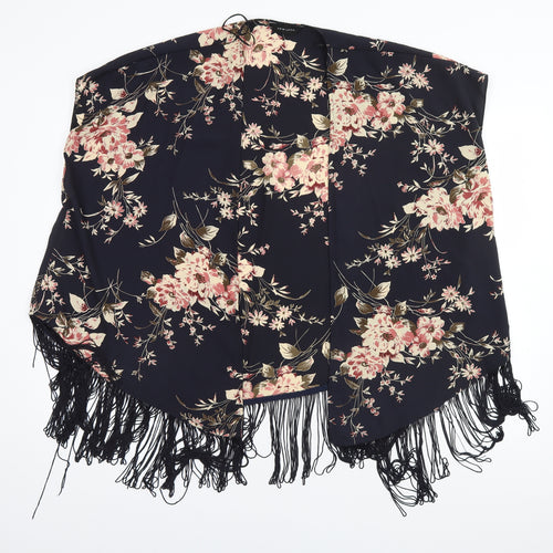 New Look Womens Black Round Neck Floral Polyester Cardigan Jumper Size 8