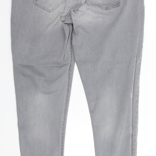 Denim & Co. Womens Grey  Cotton Straight Jeans Size 14 L27 in Regular