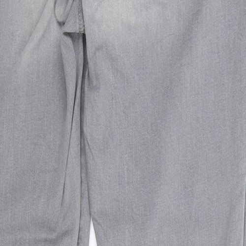 Denim & Co. Womens Grey  Cotton Straight Jeans Size 14 L27 in Regular