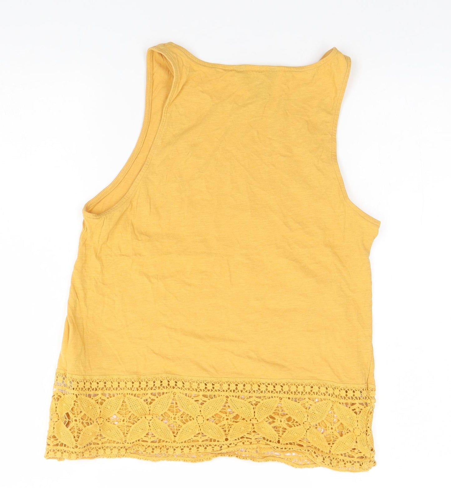New Look Womens Orange  Cotton Basic Tank Size 10 Round Neck