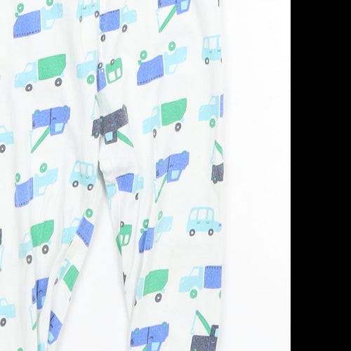 Mothercare Girls White Geometric Cotton Sweatpants Leggings Size 12-18 Months   - Cars and Trucks