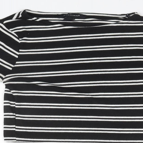 Atmosphere Womens Black Round Neck Striped  Pullover Jumper Size 8