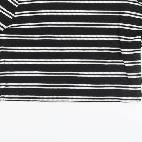 Atmosphere Womens Black Round Neck Striped  Pullover Jumper Size 8