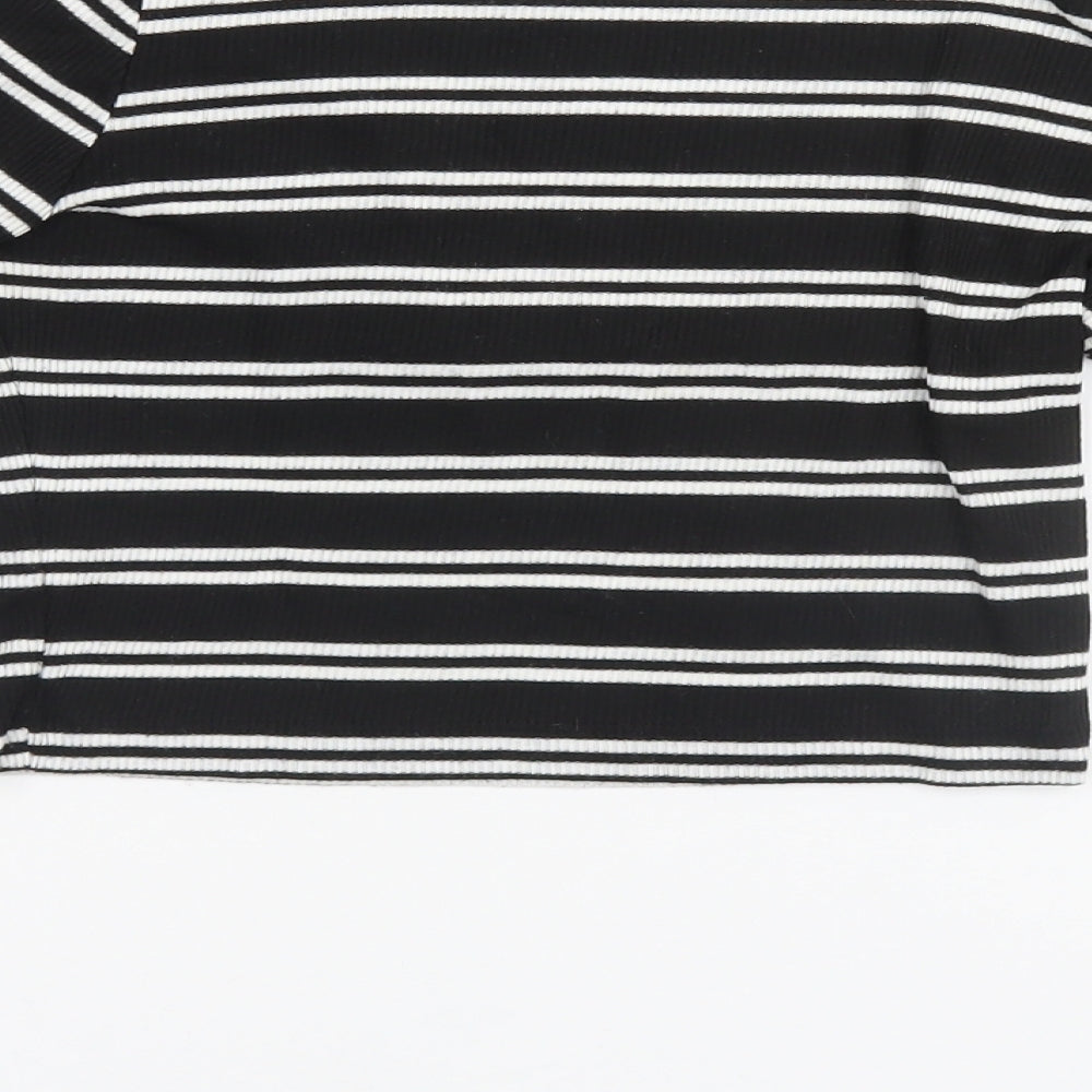 Atmosphere Womens Black Round Neck Striped  Pullover Jumper Size 8
