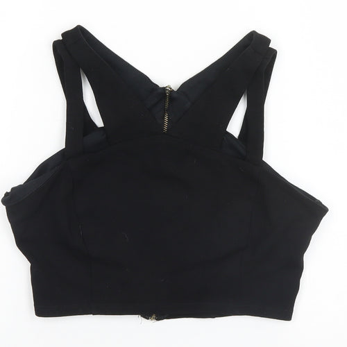 New Look Womens Black  Viscose Basic Tank Size 10 High Neck