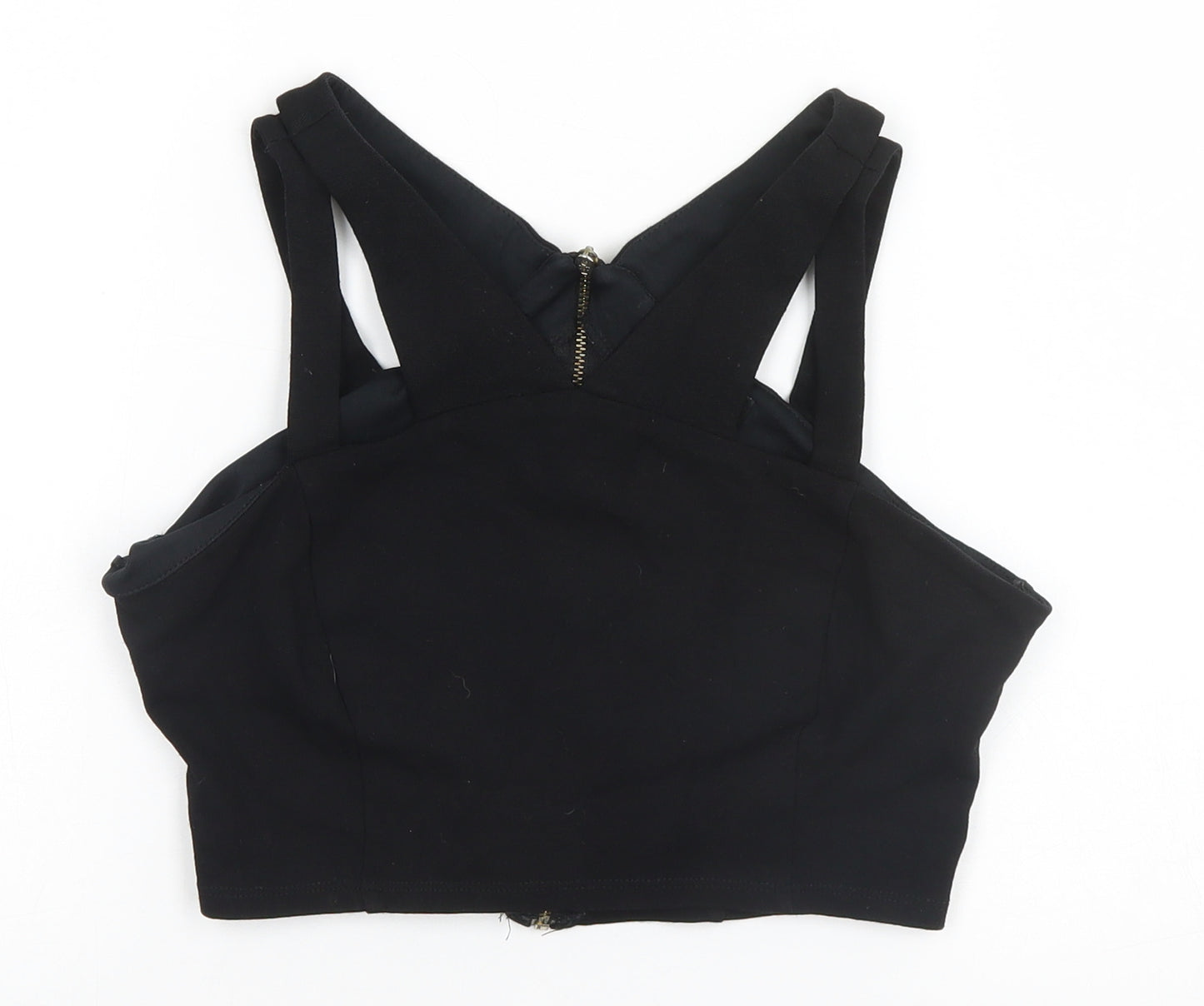 New Look Womens Black  Viscose Basic Tank Size 10 High Neck