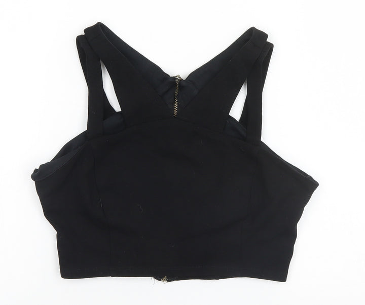 New Look Womens Black  Viscose Basic Tank Size 10 High Neck