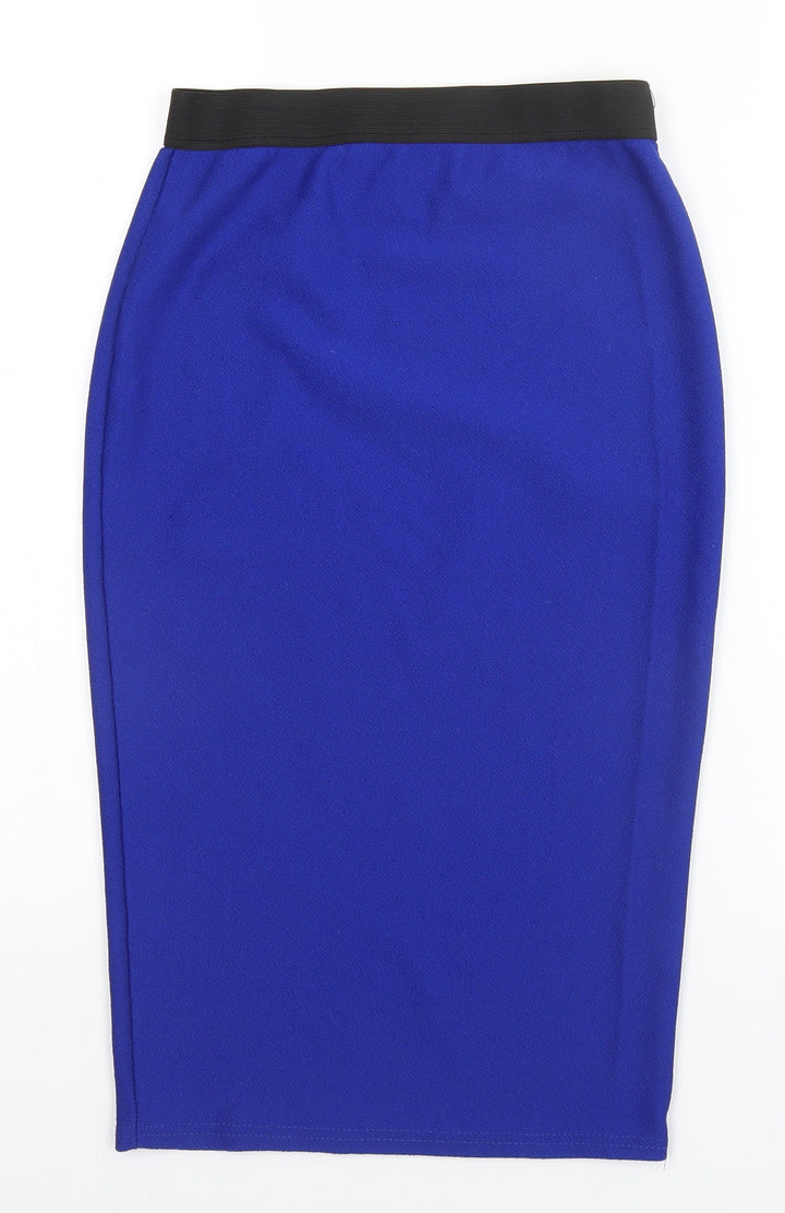 Select Womens Blue Polyester Straight & Pencil Skirt Size 8