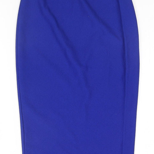 Select Womens Blue  Polyester Straight & Pencil Skirt Size 8