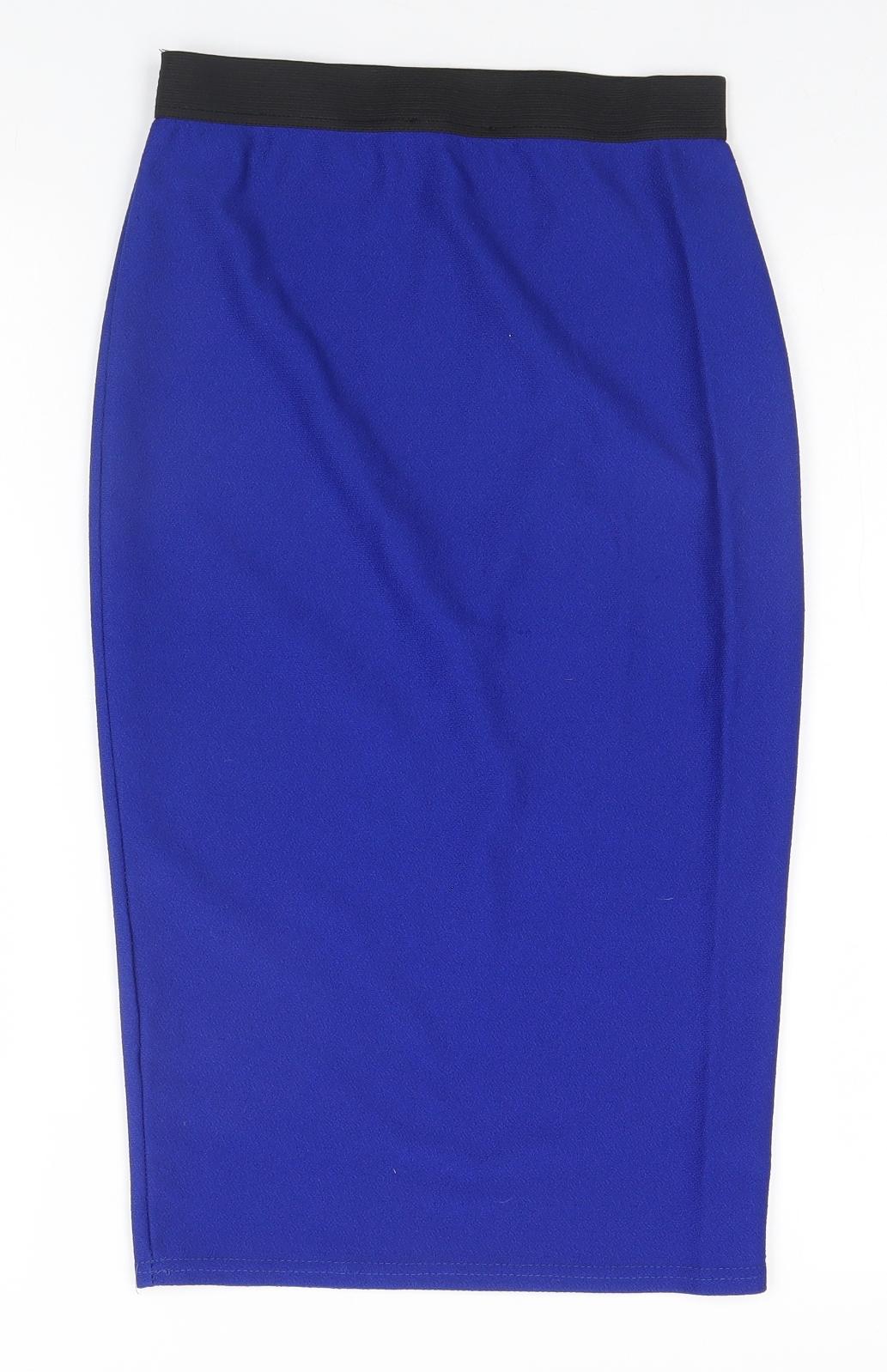 Select Womens Blue  Polyester Straight & Pencil Skirt Size 8