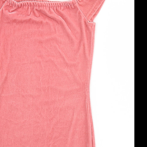 SheIn Womens Pink  Polyester Pencil Dress  Size S Square Neck