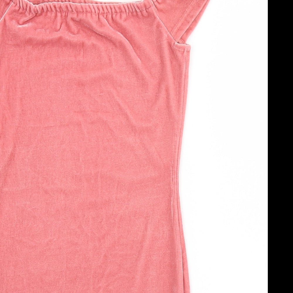 SheIn Womens Pink  Polyester Pencil Dress  Size S Square Neck