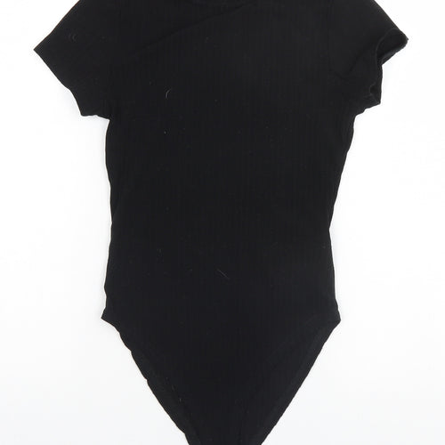 New Look Womens Black Striped Polyester Leotard One-Piece Size 6
