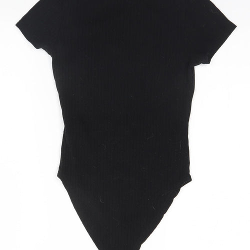New Look Womens Black Striped Polyester Leotard One-Piece Size 6