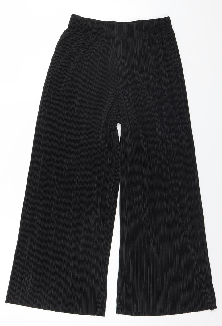 New Look Womens Black Striped Trousers Size 6 L21 in Regular