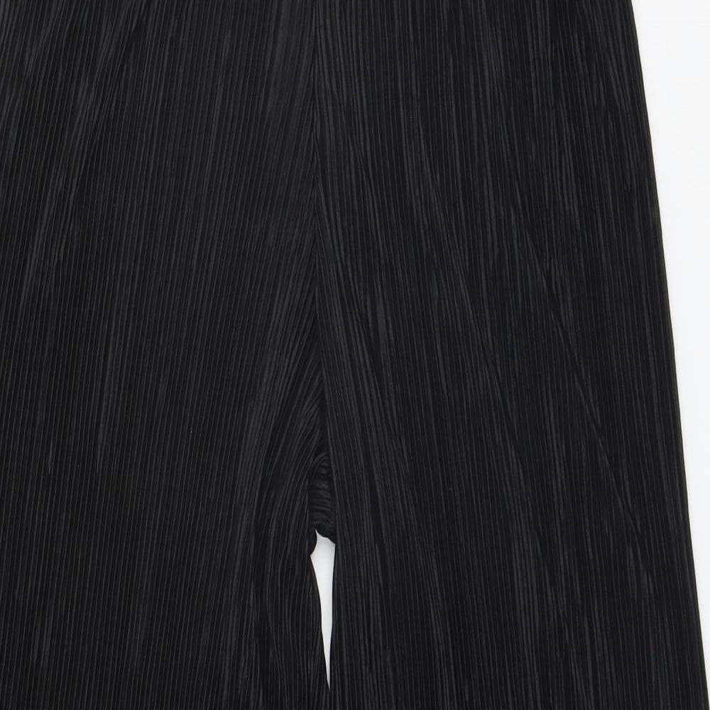 New Look Womens Black Striped  Trousers  Size 6 L21 in Regular