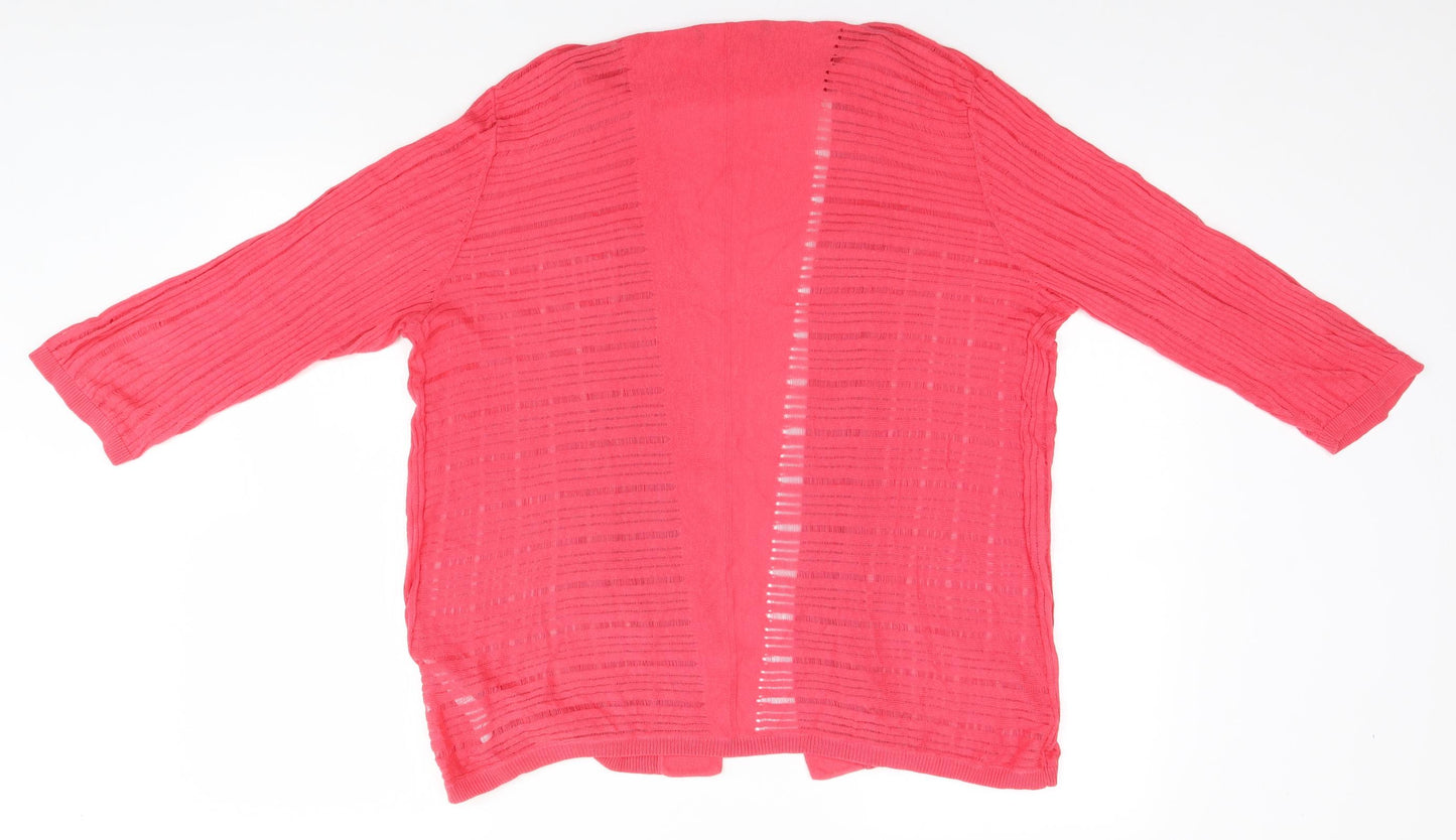 Preworn Womens Pink Round Neck  Cotton Cardigan Jumper Size M