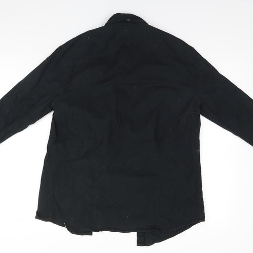 Industrialize Mens Black  Cotton  Button-Up Size M Collared