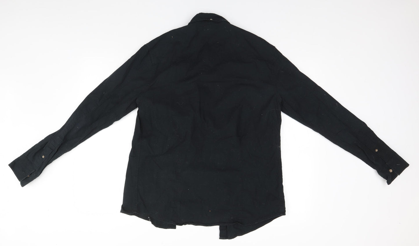 Industrialize Mens Black  Cotton  Button-Up Size M Collared