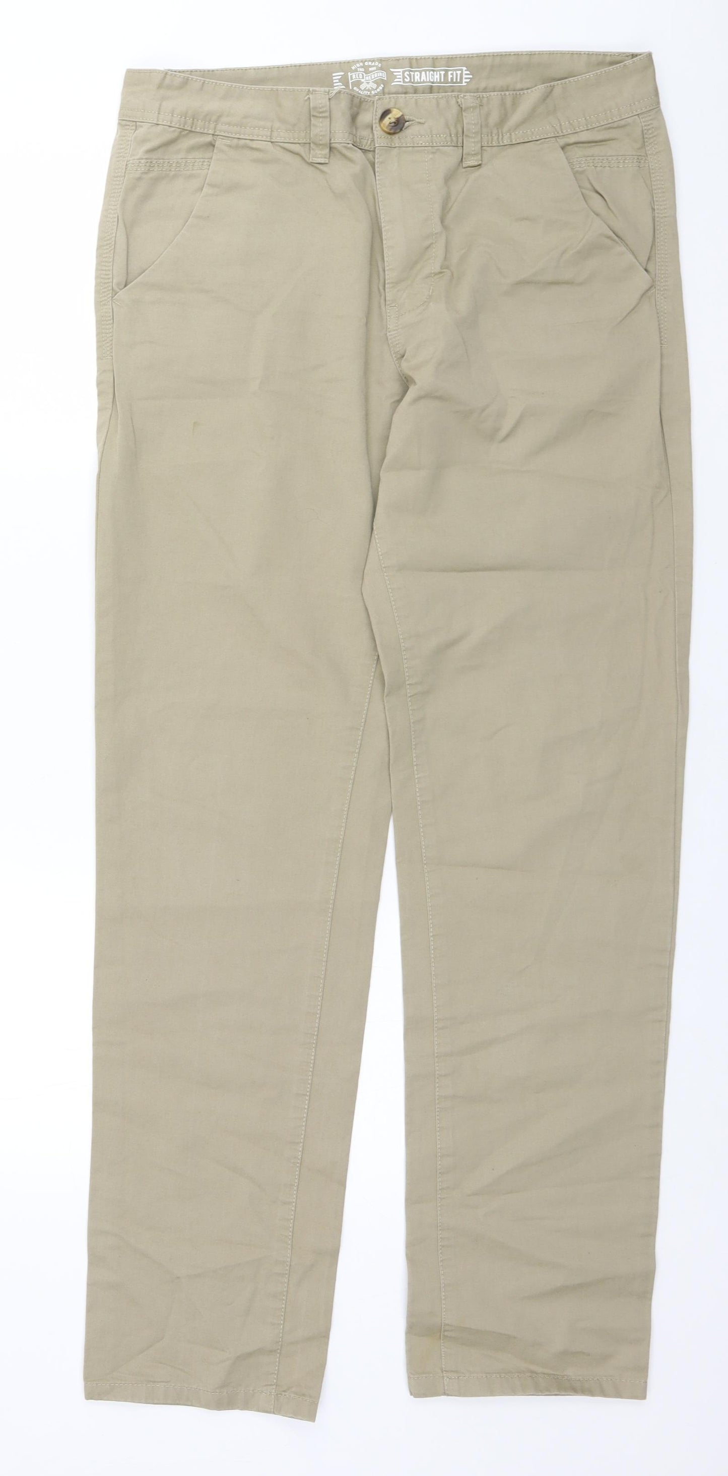 Red Herring Womens Beige  Cotton Trousers  Size 34 in L32 in Regular