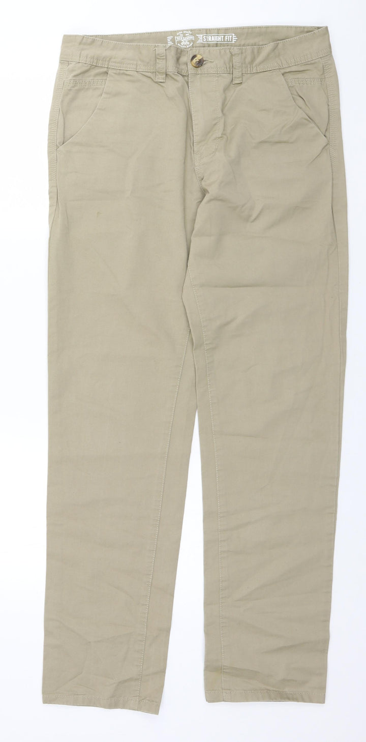 Red Herring Womens Beige Cotton Trousers Size 34 in L32 in Regular