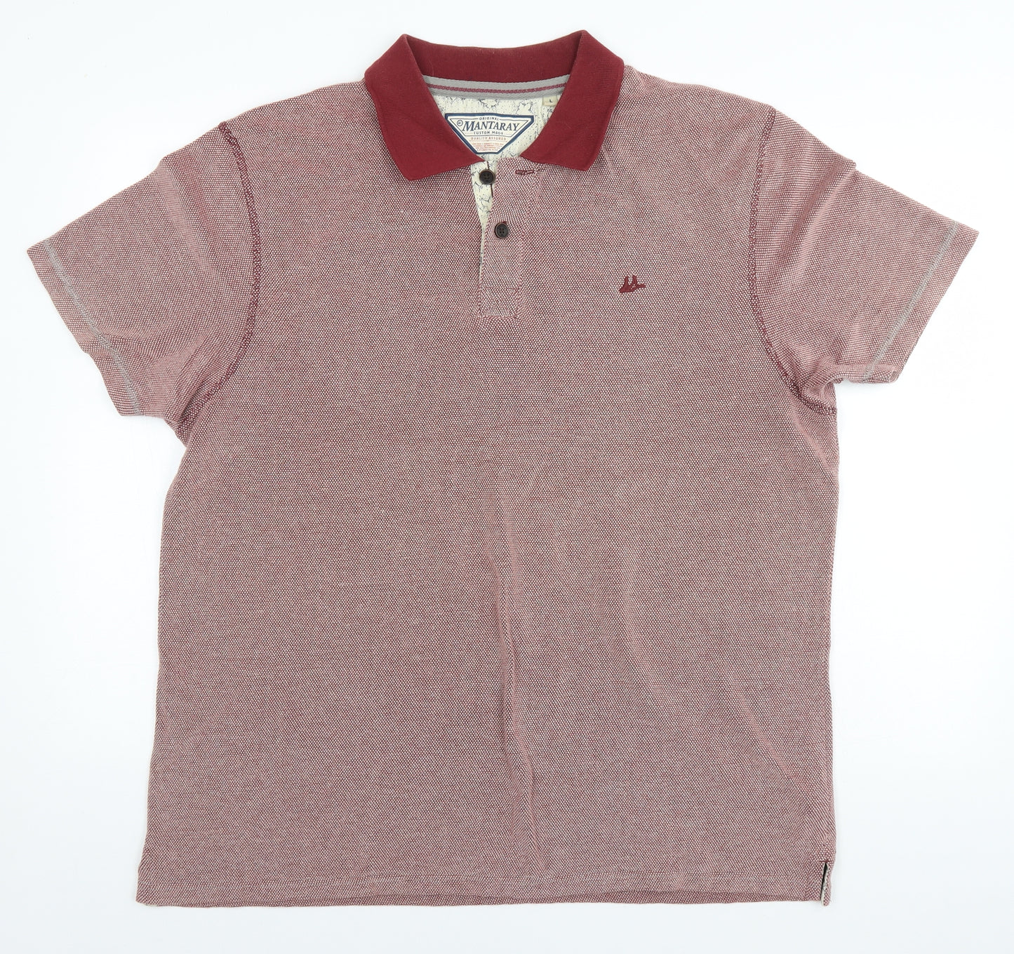 Debenhams Mens Grey  Cotton  Polo Size L Collared