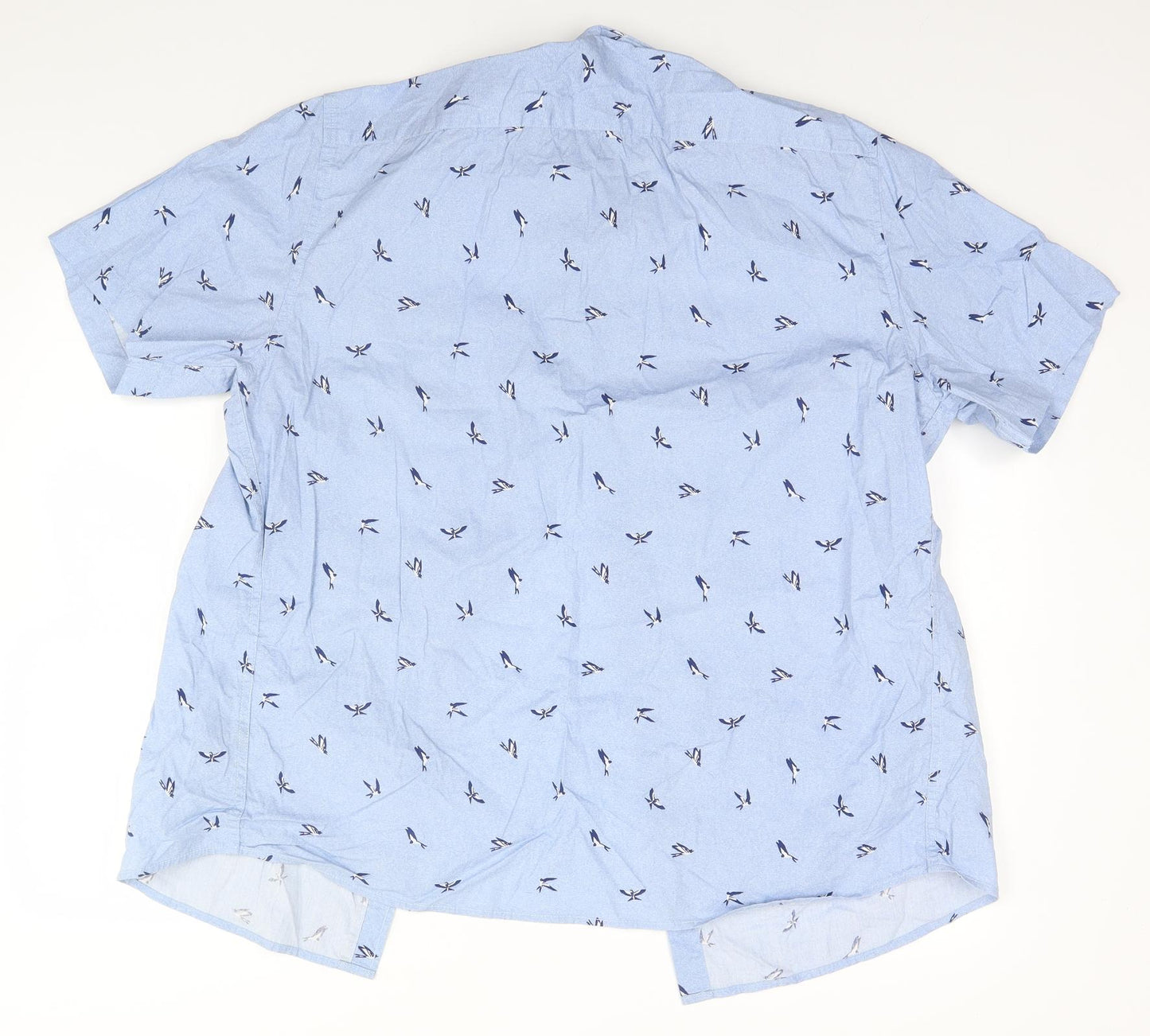 George Mens Blue Animal Print Cotton  Button-Up Size XL Collared