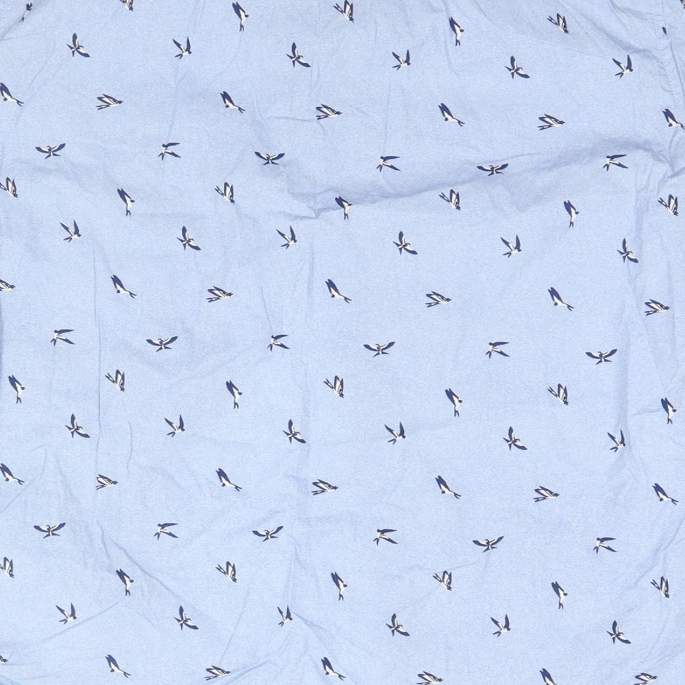 George Mens Blue Animal Print Cotton  Button-Up Size XL Collared