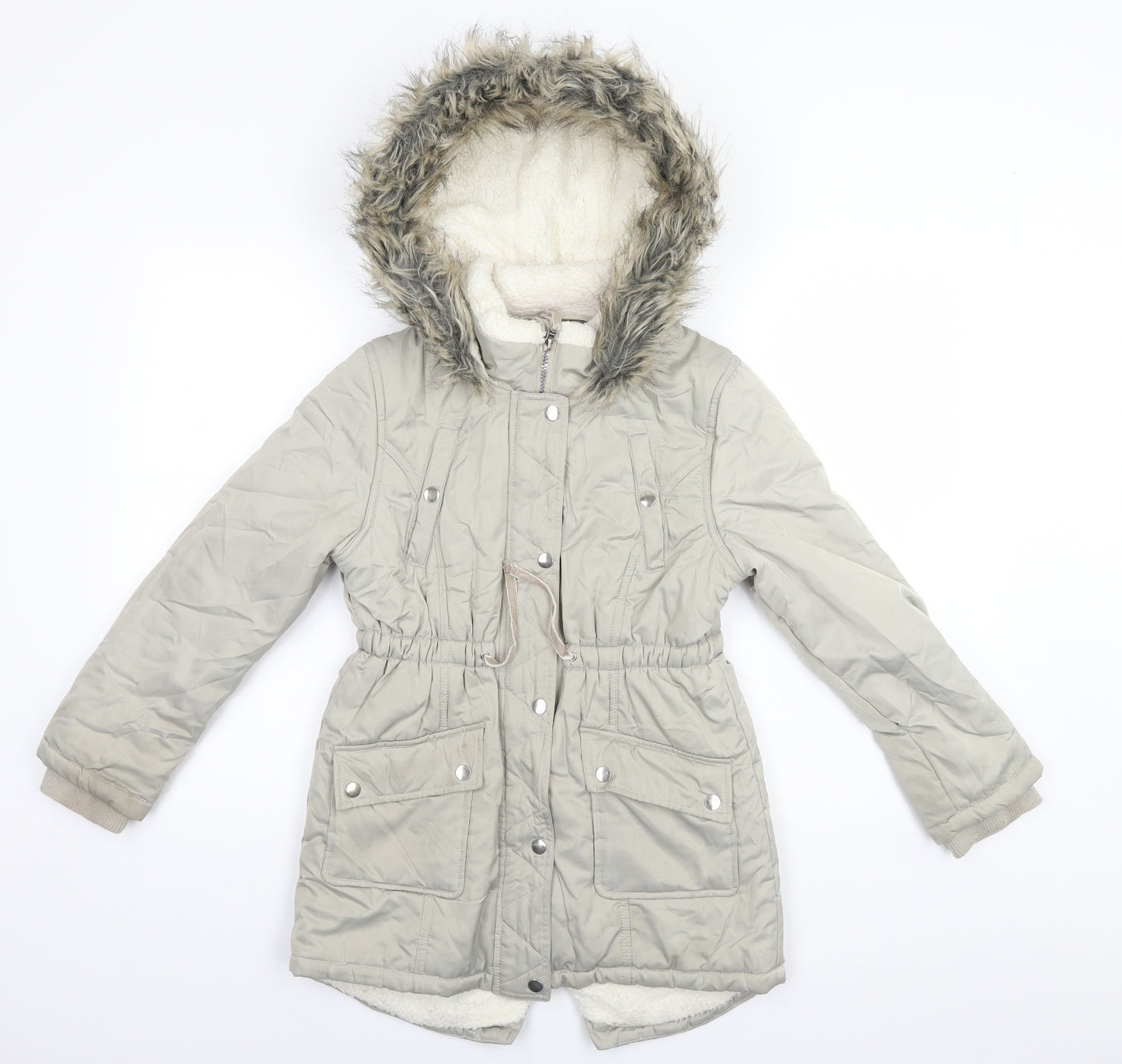 George Girls Beige   Parka Coat Size 11-12 Years