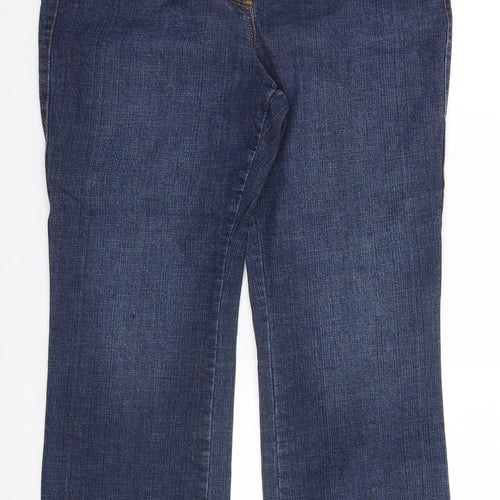 BM Womens Blue  Cotton Straight Jeans Size 14 L25 in Regular