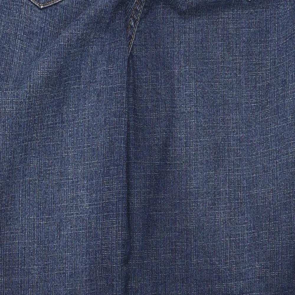 BM Womens Blue  Cotton Straight Jeans Size 14 L25 in Regular
